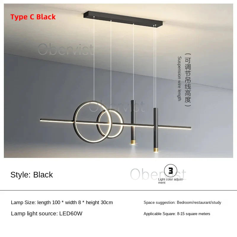 Axyaa Nordic LED Pendant Lights for Dining Table Kitchen Chandelier - Modern Minimalist Design