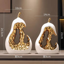 Axyaa Goldene Birne Keramik Skulptur Obst Deko Hohle Abstrakte Figur