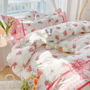 Axyaa Kawaii Kids Girls Bedding Set, Cute Print Duvet Cover, Single/Full/Queen Size