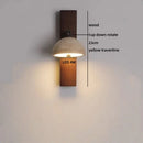 Axyaa Wooden LED Wall Lamp with Switch, E27 Bulb, Yellow Travertine - Wandleuchte