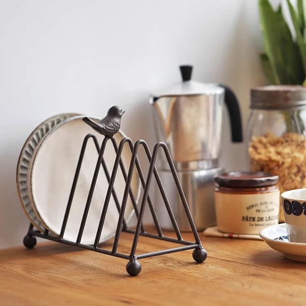 Axya Metal Birdie Bookshelf Dish Organizer for Home Storage & Decoration