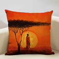 Axyaa African National Style Linen Cushion Cover 45x45cm for Sofa Decor and Artistic Home Decor