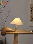 Axyaa Solid Wood Table Lamp LED E27 Minimalist Zen Art Decor Desk Light
