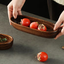 Axyaa Boat-shaped Acacia Wood Snack Plate - Household Wooden Tableware