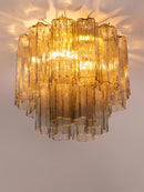 Axyaa Smokey Gray Glass Hanging Chandeliers for Dining Living Room Loft Bedroom