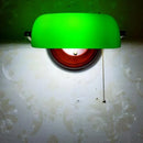 Axyaa Green Glass Bankers Lamp Wall Light with Pull Chain - Adjustable Bedroom Sconce