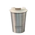 Axyaa Stainless Steel Coffee Mug with Lid, 400ml Water Cup, Leak Proof & Portable