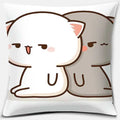 Peach Cat Pattern Decorative Pillowcase by Axyaa - Home Office Square Cover