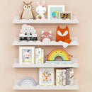 Axyaa Boho Wooden Floating Shelf for Kids' Room, Nursery Wall Decor, Scalloped Edge Storage Shelf
