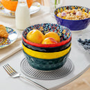 Axyaa 6/12 Piece Ceramic Soup Bowls 4.7" Colorful Dishwasher Oven Safe