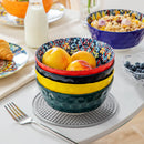 Axyaa 6/12 Piece Ceramic Soup Bowls, Colorful & Oven Safe 4.7" Dishwasher Bowls