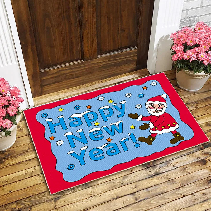 Axyaa Christmas Santa Mat: Festive Home Decoration for Kitchen and Bathroom
