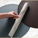 Axyaa Black Round Non-Slip Placemats Set for Durable Table Decor