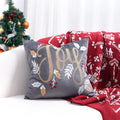 Axyaa Embroidered Snowflakes Christmas Cushion Cover