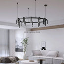Axyaa Nordic U-shaped Pendant Chandelier - LED Circular Ring Iron Art Light