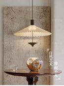 Axyaa Fabric Hanging Chandelier Light Fixture, Simple Cloth Pendant for Bedroom & Dining Room.