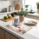 Axyaa Christmas Absorbent Draining Mat for Kitchen and Bathroom