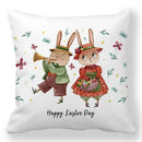 Axyaa Easter Bunny Egg Floral Print Pillowcase
