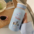 Axyaa Kawaii Puppy Stainless Steel Thermos Water Bottle for Girls