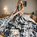 Axyaa Plush Faux Rabbit Fur Throw Blanket - Ultra-Soft Cozy Decor for Home & Travel