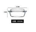 Axyaa 1000ml Glass Microwave Heating Bowl with Lid - Heat-Resistant Soup & Salad Plate