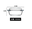 Axyaa 1000ml Glass Microwave Heating Bowl with Lid - Heat-Resistant Soup & Salad Plate
