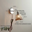 Axyaa Iron Rotate LED Wall Light, Nordic Modern Glass Bedside Lamp