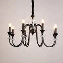 Axyaa Black Gold Iron Crystal Chandelier for Classic Indoor Home Lighting