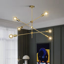 Axyaa Modern Black Chandelier for Dining Room - Art Deco Style Fixtures - Adjustable Angle Bougeoir