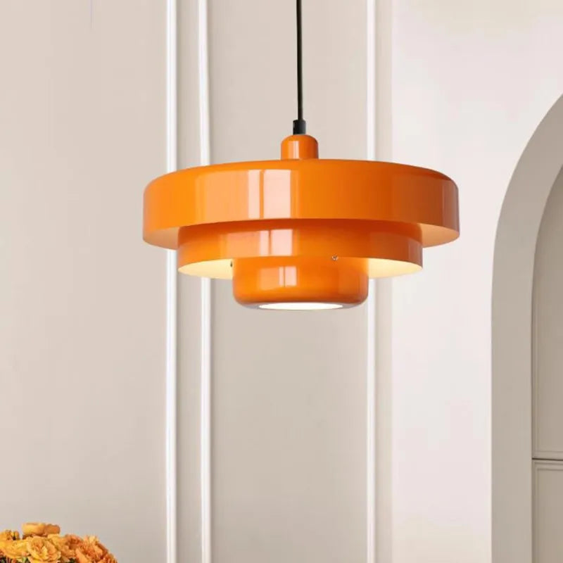 Nordic Metal Pendant Lamps Orange Dark Green White Sconces for Axyaa Living Room.