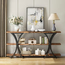 Axyaa 3 Tier Narrow Console Table with Long Sofa Entry, 70.8 Inch Storage Shelves
