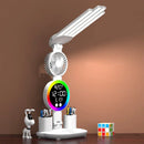 Axyaa Rechargeable Table Lamp with Fan, Clock Display, and LED Reading Light