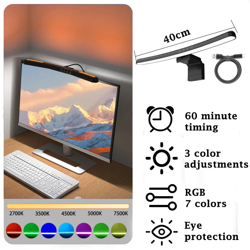 Axyaa RGB Curved Monitor Light Bar with Stepless Dimming