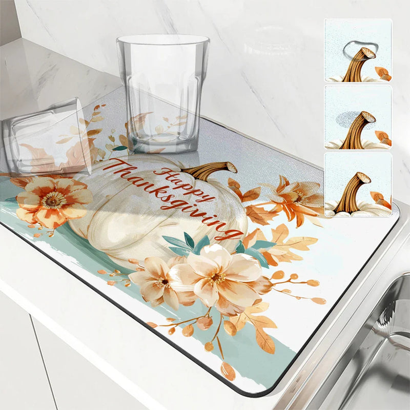 Axyaa Flower Branches Drying Mat - Absorbent Dish Placemat