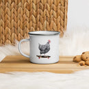 Axyaa Rock Hen Enamel Mug: Funny Animal Camping Cup for Farmhouse Decor, Holiday Gift