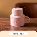 Axyaa Ceramic Water Bottle-Shaped Cups with Lids, Set of Multifunctional Large and Small Cups