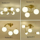 Axyaa American Minimalist Copper Ceiling Light for Modern Living Room, Bedroom, Study