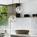 Axyaa Glass Pendant Light Industrial Style for Kitchen Bedroom Bar Cafe