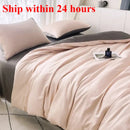 Axyaa Summer Cool Ice Silk Solid Color Duvet Cover in Twin/Full/Queen/King Sizes