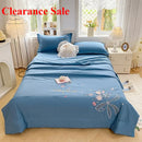 Axyaa Soft Cotton 3D Flower Embroidered Summer Quilt 4-Piece Set