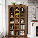 Axyaa 5-Tier Arched Display Bookcase, 70.87" Tall Vintage Bookshelf with Open Shelves