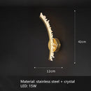 Axyaa Gold Crystal Wall Light: Luxe Stainless Steel Sconce for Home Decor