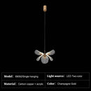 Axyaa Art Carving Bauhinia French Restaurant Glass Pendant Light