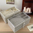 Velvet Jewelry Organizer Box with Dust-proof Display Stand by Axyaa
