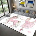 Axyaa Ballerina Girl Child Rug: Non-Slip Bedroom Decoration & Play Mat