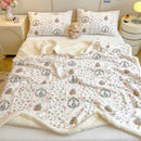 Axyaa Cartoon Bowknot Coral Fleece Blanket: Thick, Warm for Bed, Sofa, Nap