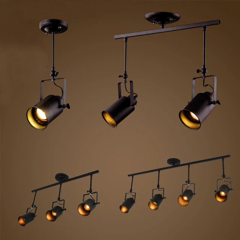 Axyaa Retro Industrial Ceiling Pendant Light Rotation E27 Spotlight for Home and Bar