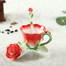 Axyaa Camellia Flower Ceramic Coffee Cup Set