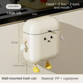 Axyaa Cream Wall-mounted Kitchen Trash Can with Lid for Food Waste