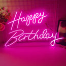 Axyaa Neon Happy Birthday Mr & Miss Lighted Sign Clear Background LED Decoration